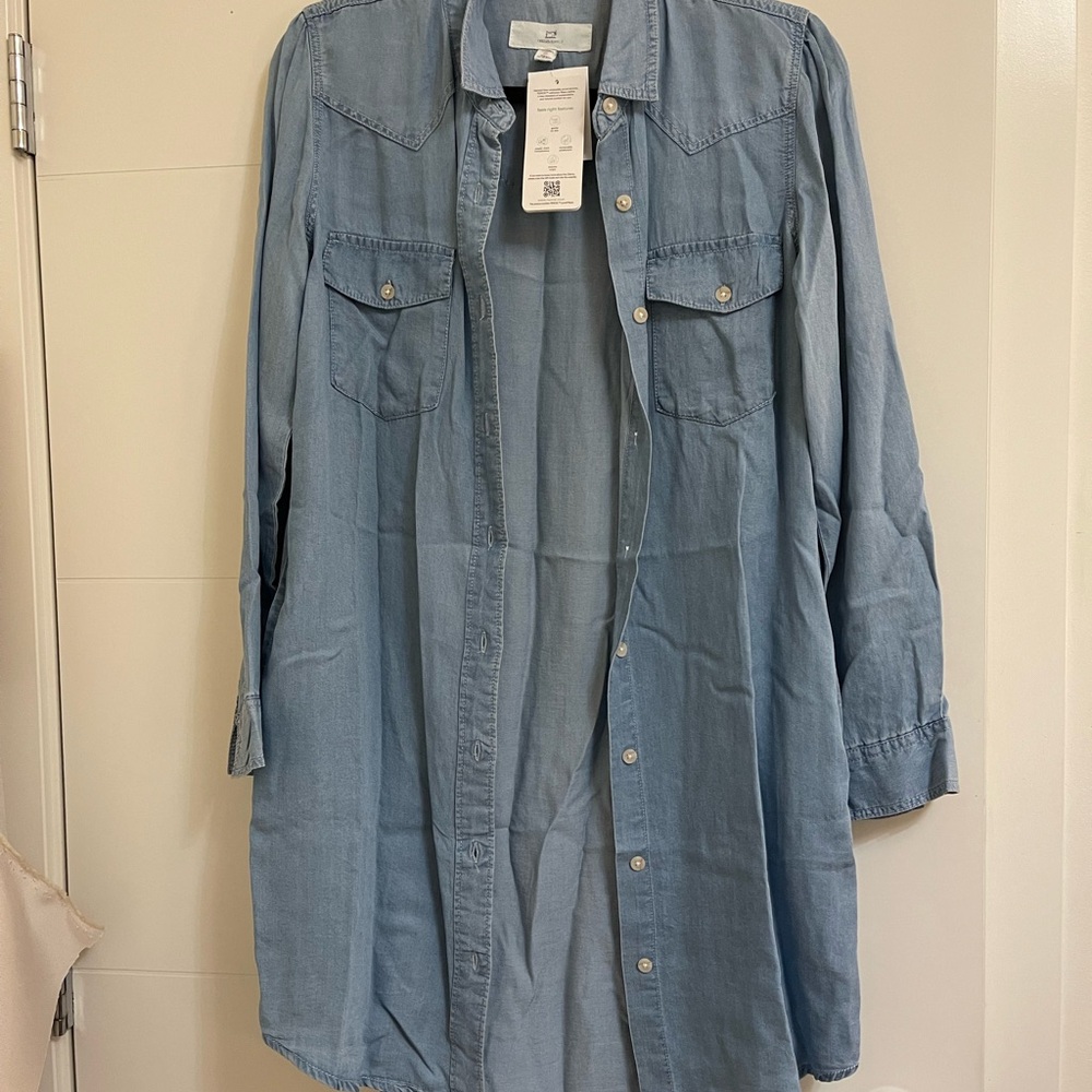 Thread & Supply Light Blue Long Sleeve Denim Shirt Dress